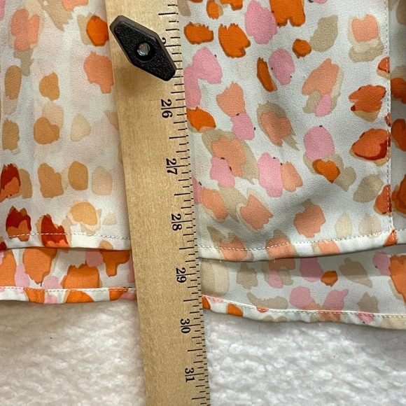 CAbi Shirt Womens Medium Orange Go To Blouse Animal Print Button Preppy Classic - Picture 12 of 13